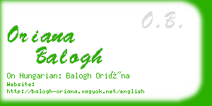 oriana balogh business card